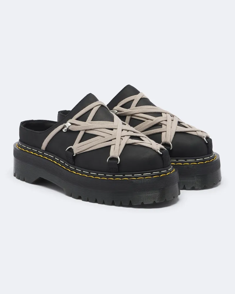 Rick Owens X Dr. Martens DRKSHDW Slippers aus Leder Schwarz