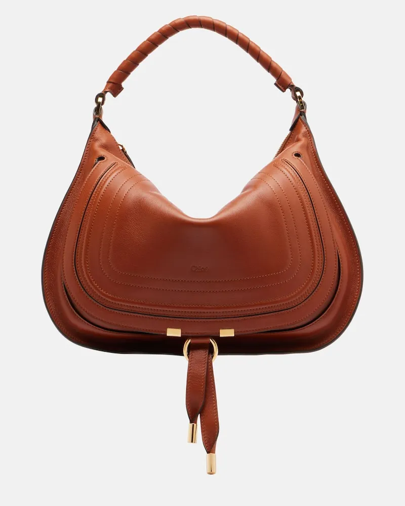 Chloé Chloé Schultertasche Marcie Small aus Leder Braun
