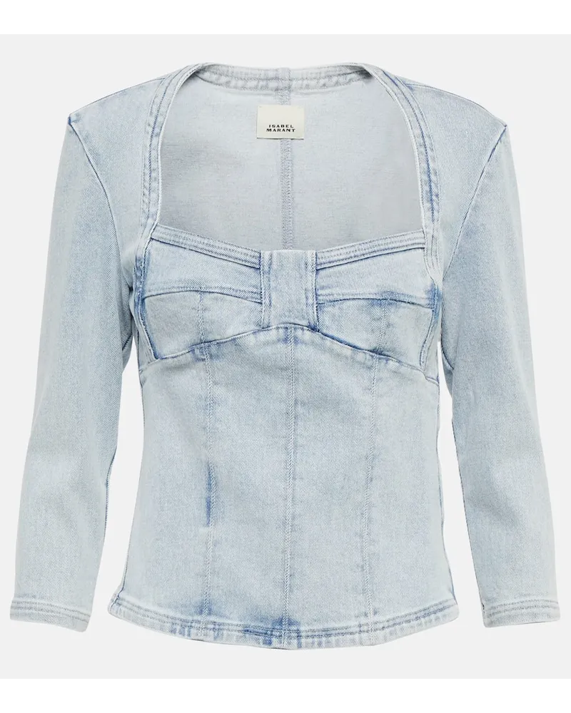Isabel Marant Top Vanio aus Denim Blau