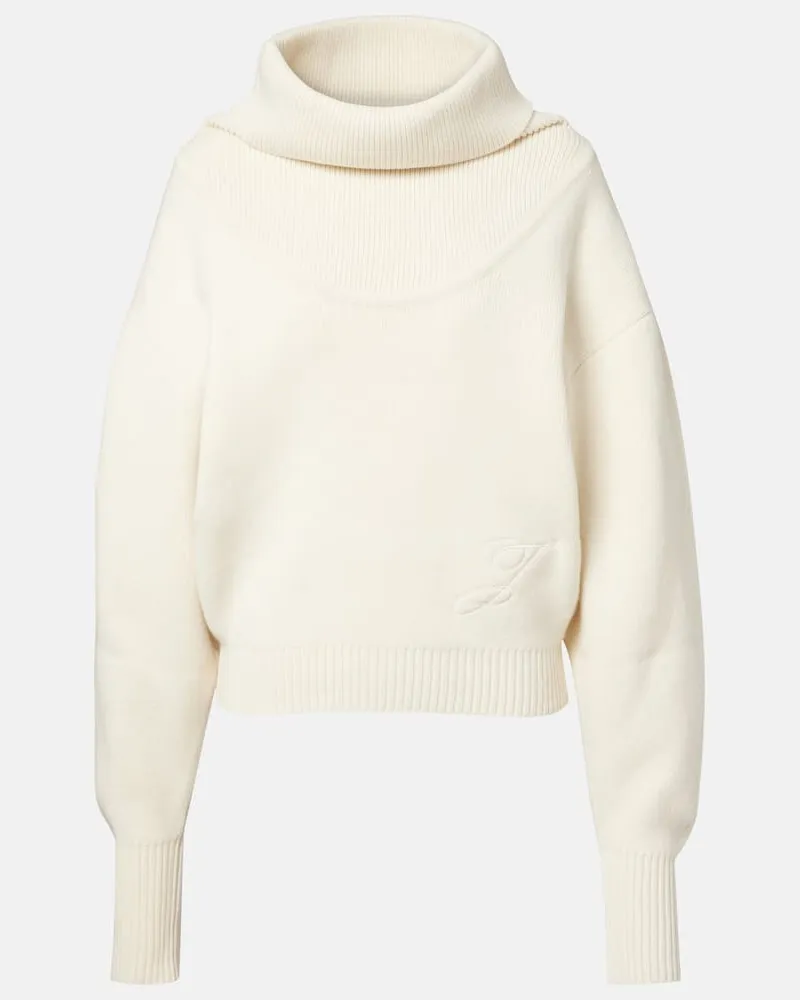 Jacquemus Pullover Balloon aus Wolle und Kaschmir Weiß