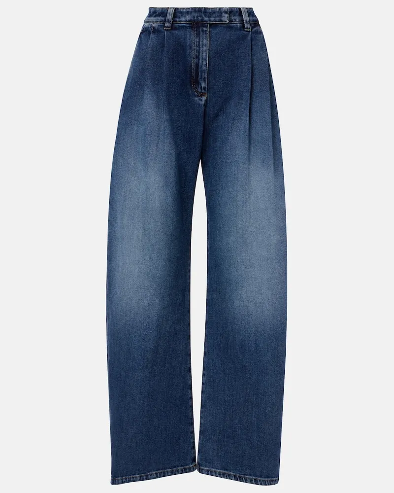 Brunello Cucinelli Mid-Rise Wide-Leg Jeans Blau
