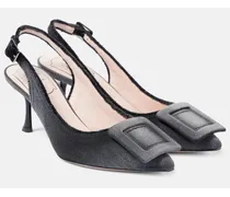 Slingback-Pumps aus Denim