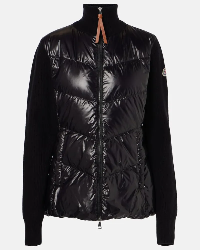 Moncler Daunenjacke aus Wolle Schwarz