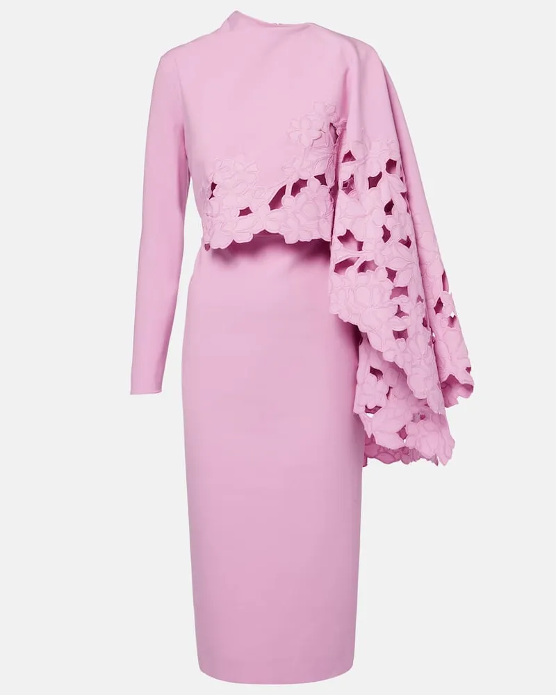 Oscar de la Renta Midikleid aus einem Wollgemisch Violett