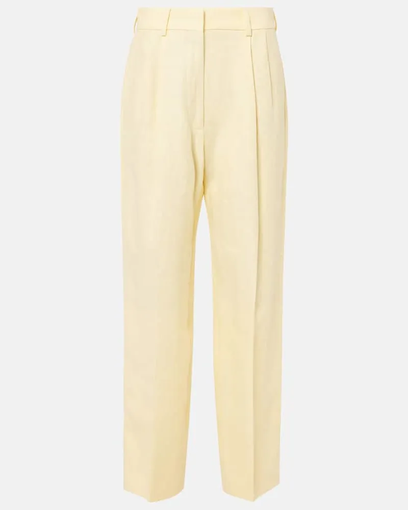Blazé Milano Blazé Milano Gerade Hose Clarity Fox aus Leinen Gelb