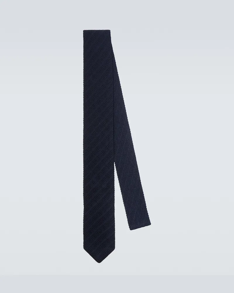 Brunello Cucinelli Krawatte aus Seiden-Jacquard Blau