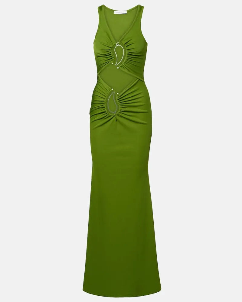 Christopher Esber Maxikleid Paisley Grün