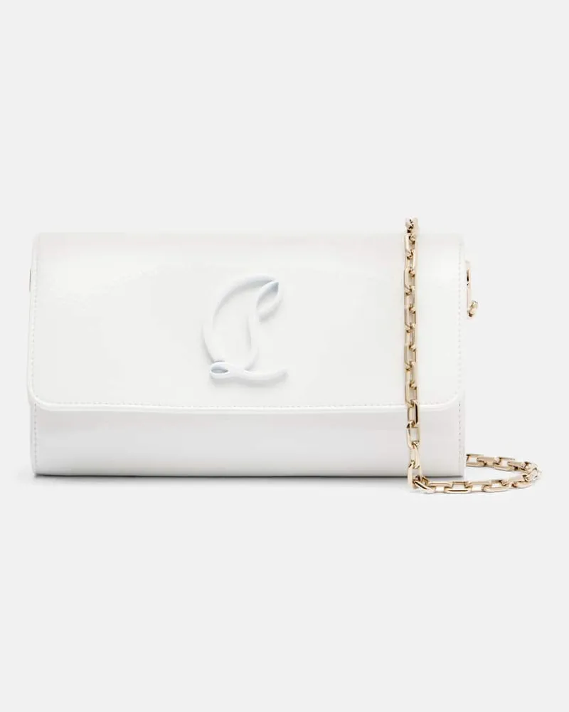 Christian Louboutin Clutch Loubi54 aus Leder Weiß