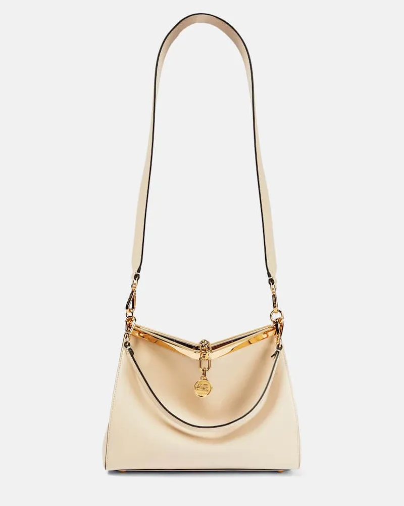 Etro Schultertasche Vela Medium aus Leder Weiß