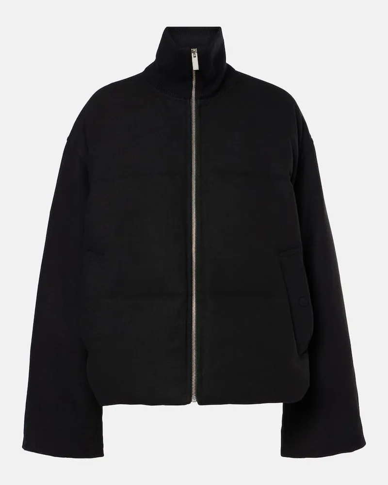 Totême Daunenjacke aus Wolle und Kaschmir Schwarz