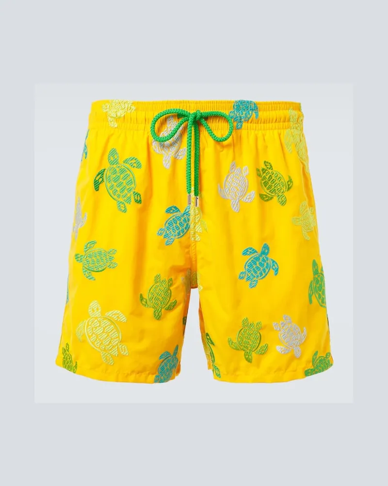Vilebrequin Bedruckte Badeshorts Mistral Gelb
