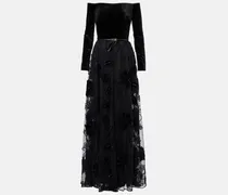 Verzierte Robe aus Samt und Tüll