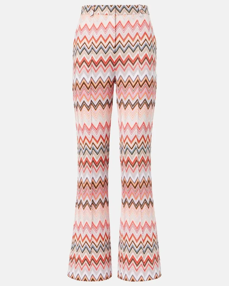 Missoni Gerade Hose aus Häkelstrick Neutral