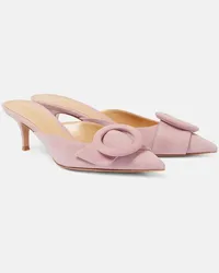 Gianvito Rossi Mules Portofino 55 aus Veloursleder Pink