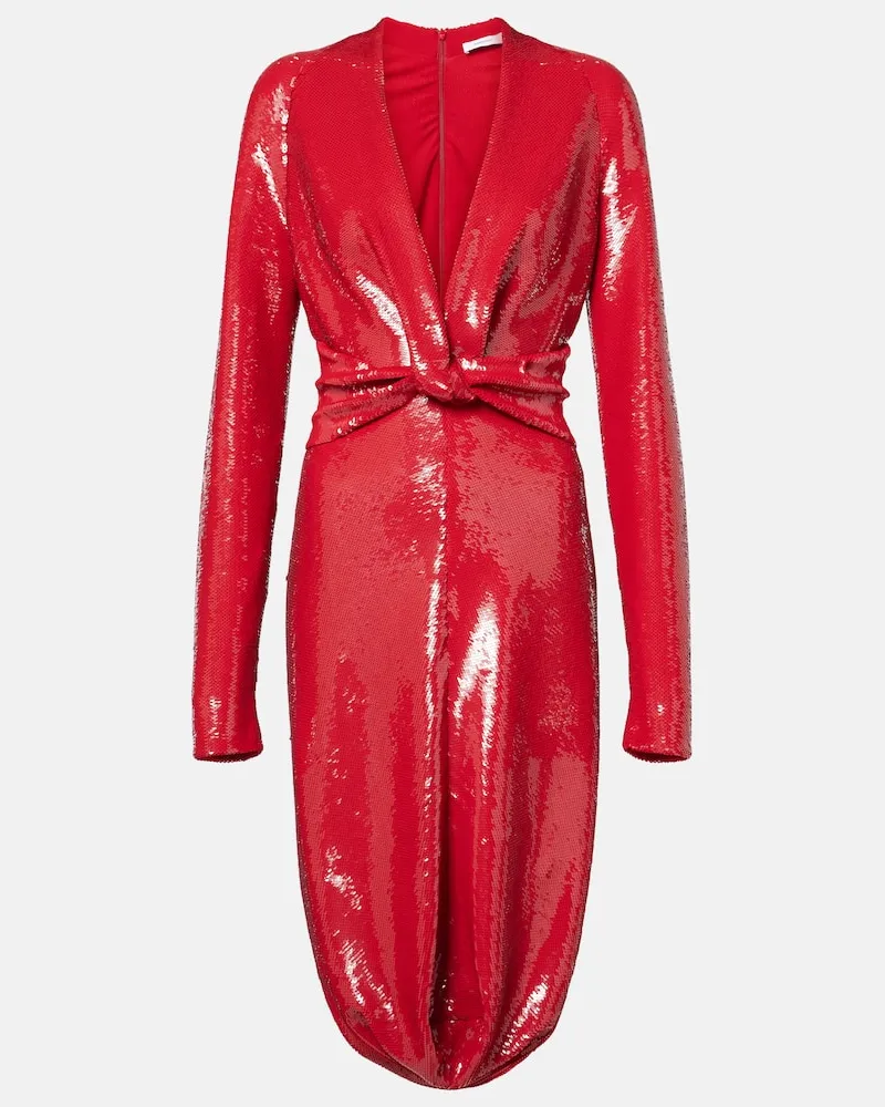 Ferragamo Midikleid mit Pailletten Rot