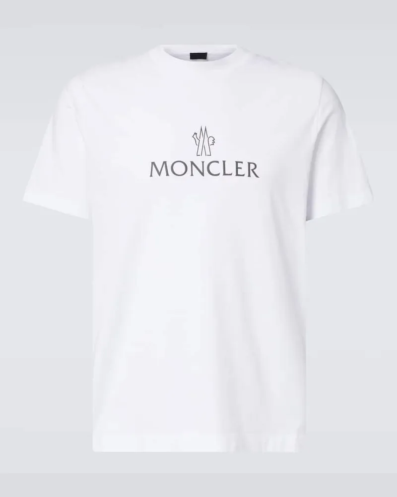 Moncler T-Shirt aus Baumwoll-Jersey Weiss