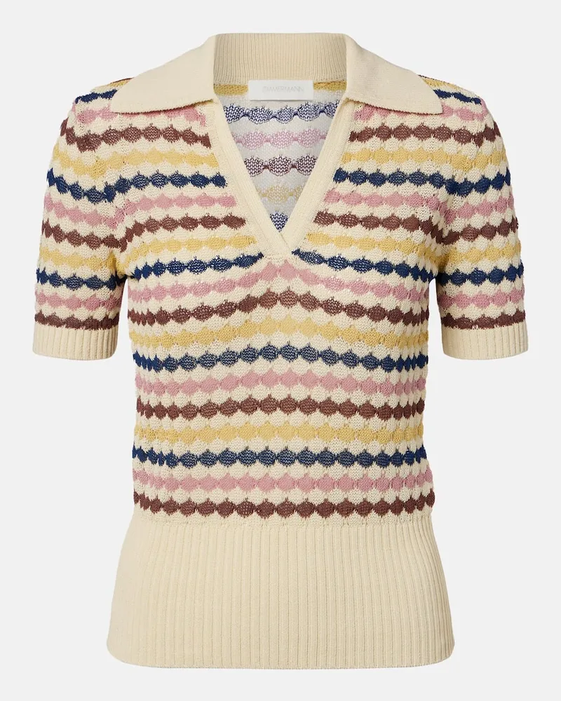 Zimmermann Polopullover Awaken aus einem Baumwollgemisch Beige