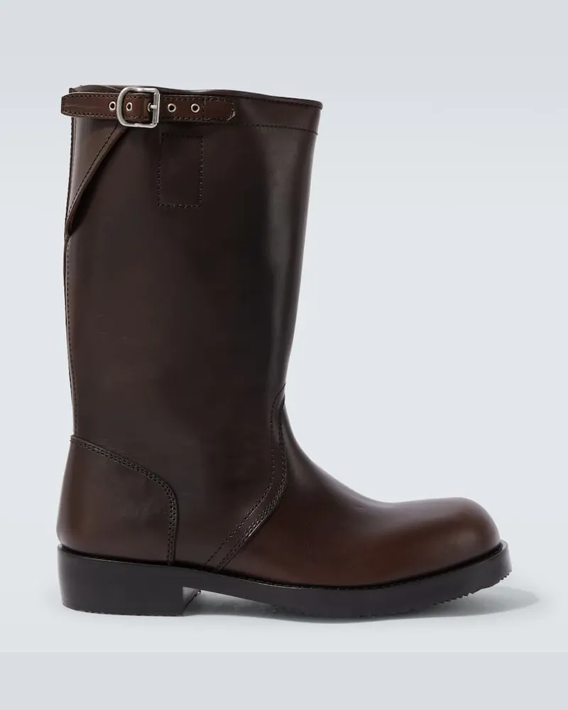Dries van Noten Stiefel aus Leder Braun