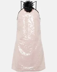 Self-Portrait Minikleid mit Pailletten Pink