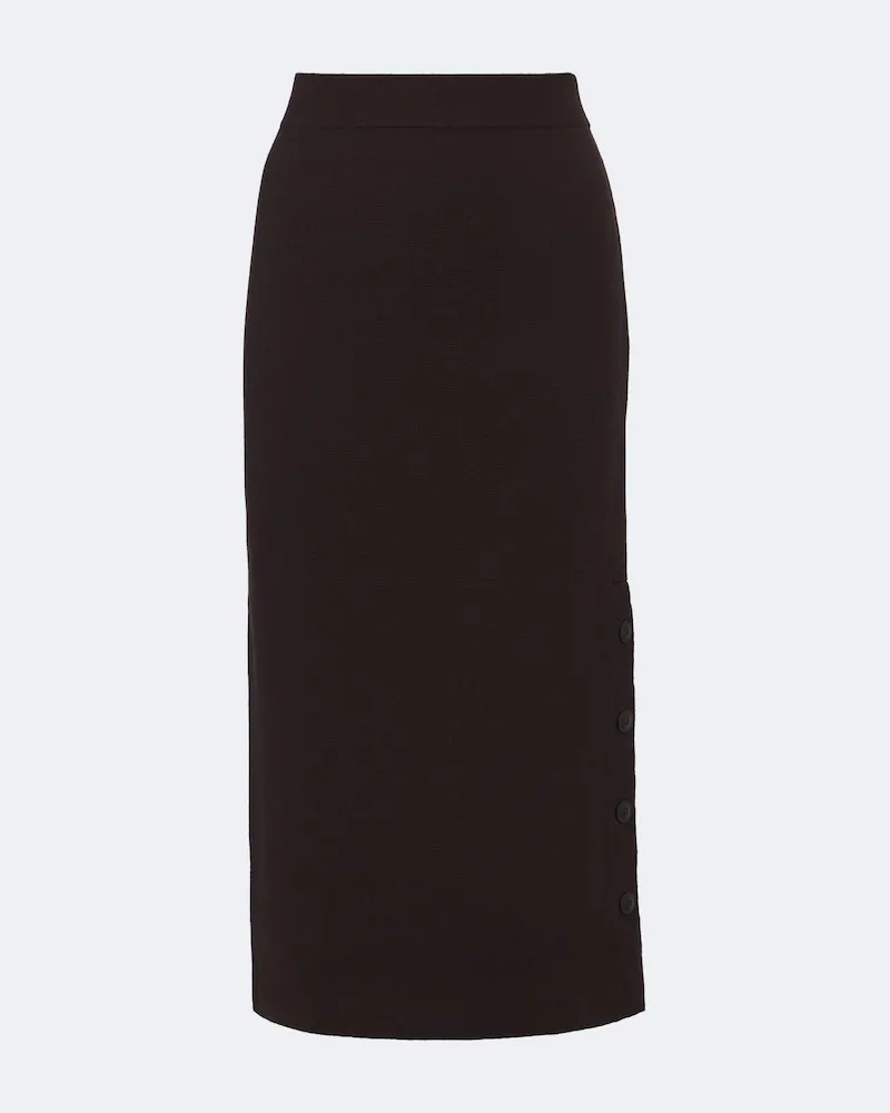 Max Mara Midirock aus Wolle und Kaschmir Braun