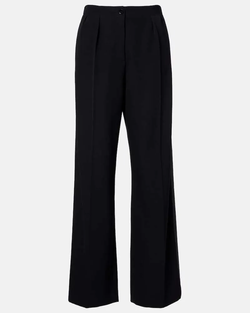 The Row Weite Hose Felicity aus Woll-Twill Schwarz