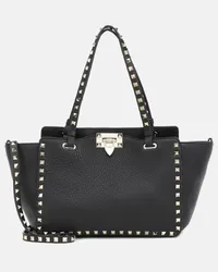 Valentino Garavani Tote Rockstud Small aus Leder Schwarz