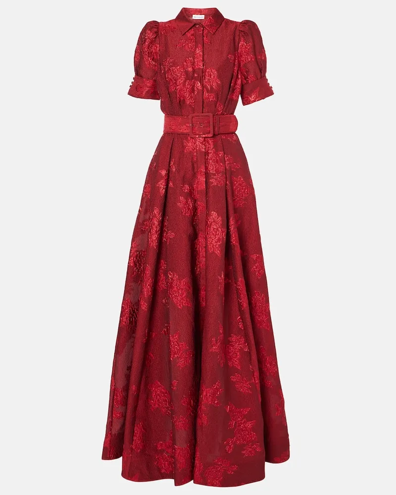 Rebecca Vallance Robe Henrietta aus Brokat Rot