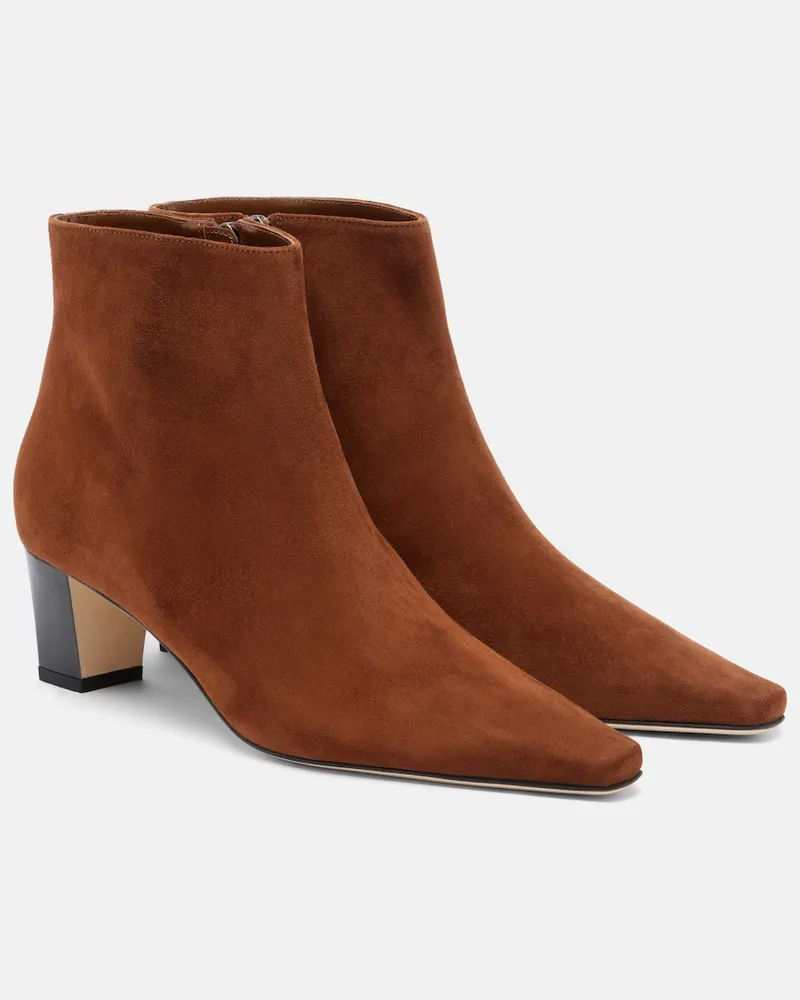 Manolo Blahnik Ankle Boots Jaima aus Veloursleder Braun