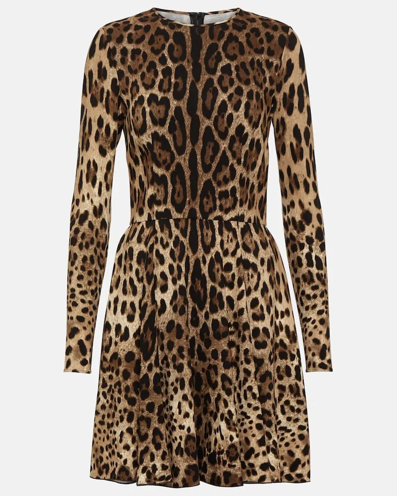 Dolce & Gabbana Bedrucktes Minikleid aus Jersey Multicolor