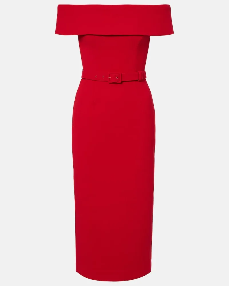 Rebecca Vallance Midikleid aus Satin Rot