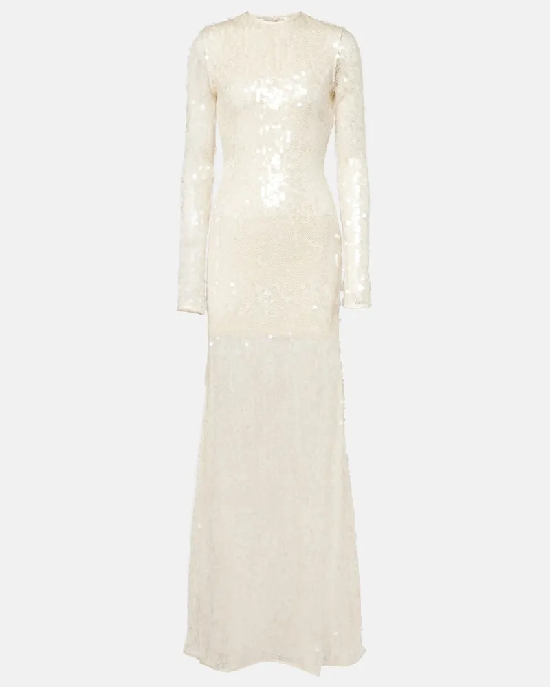 David Koma Robe mit Pailletten Weiß