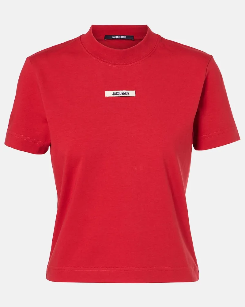 Jacquemus T-Shirt Le T-Shirt Gros Grain aus Jersey Rot