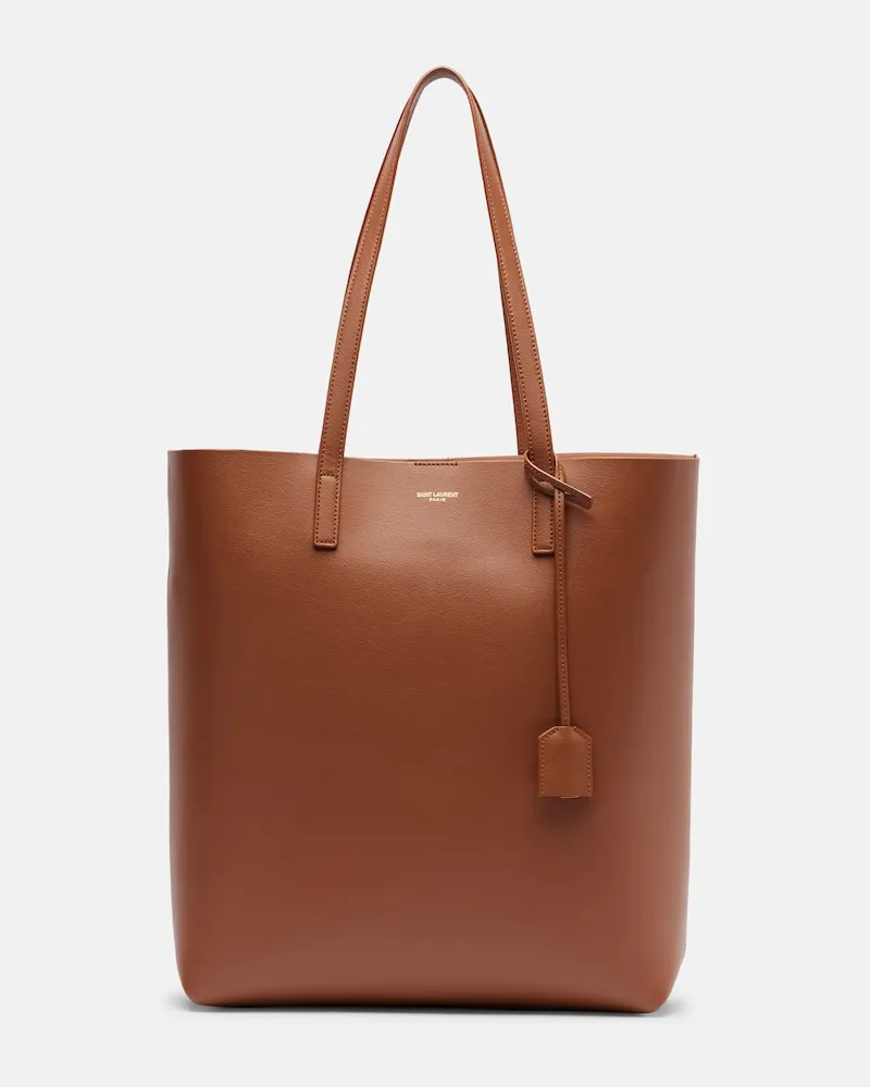 Saint Laurent Tote Bag Shopping aus Leder Braun