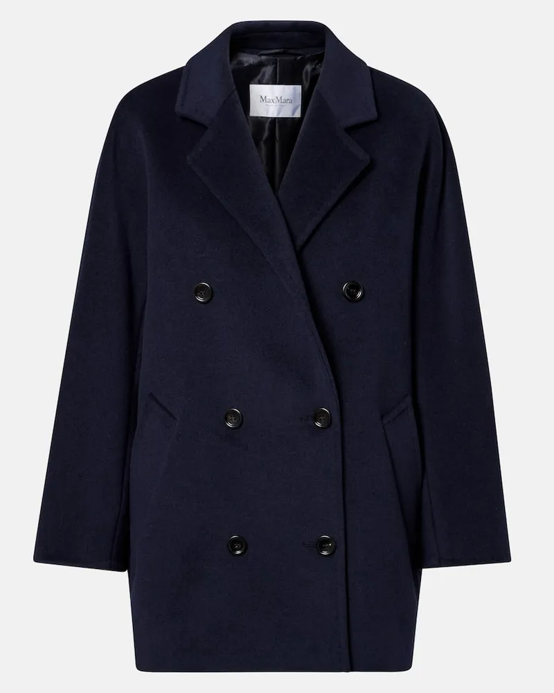 Max Mara Mantel Rebus aus Wolle und Kaschmir Blau