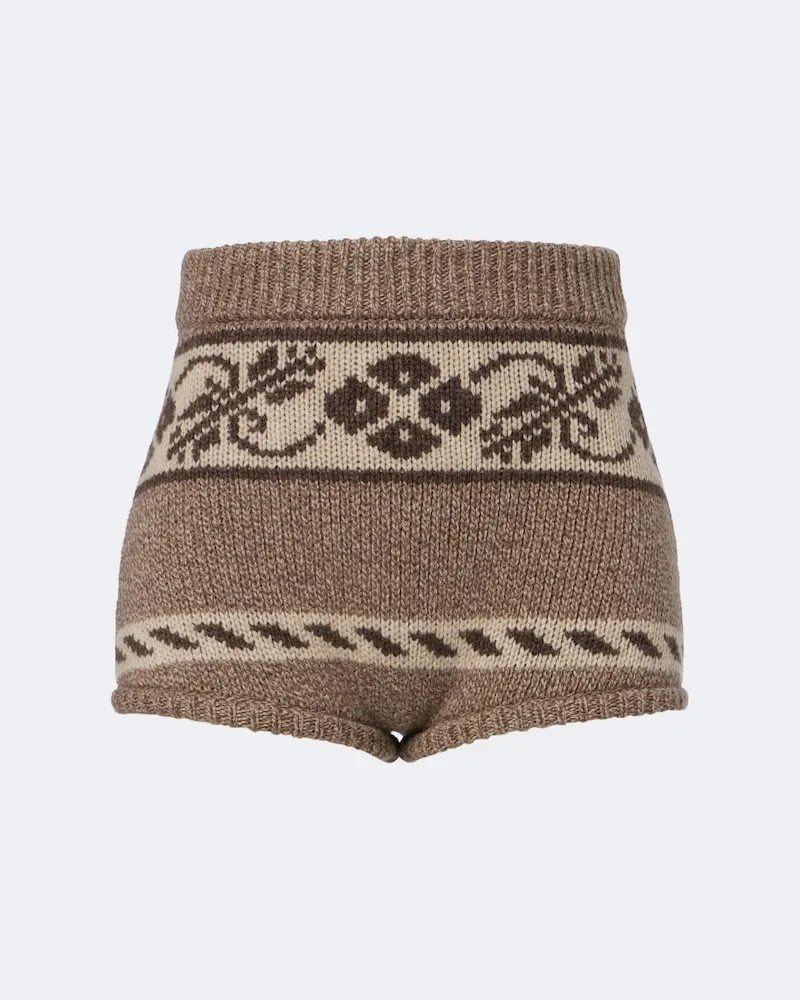 Magda Butrym Shorts aus Wolle Beige