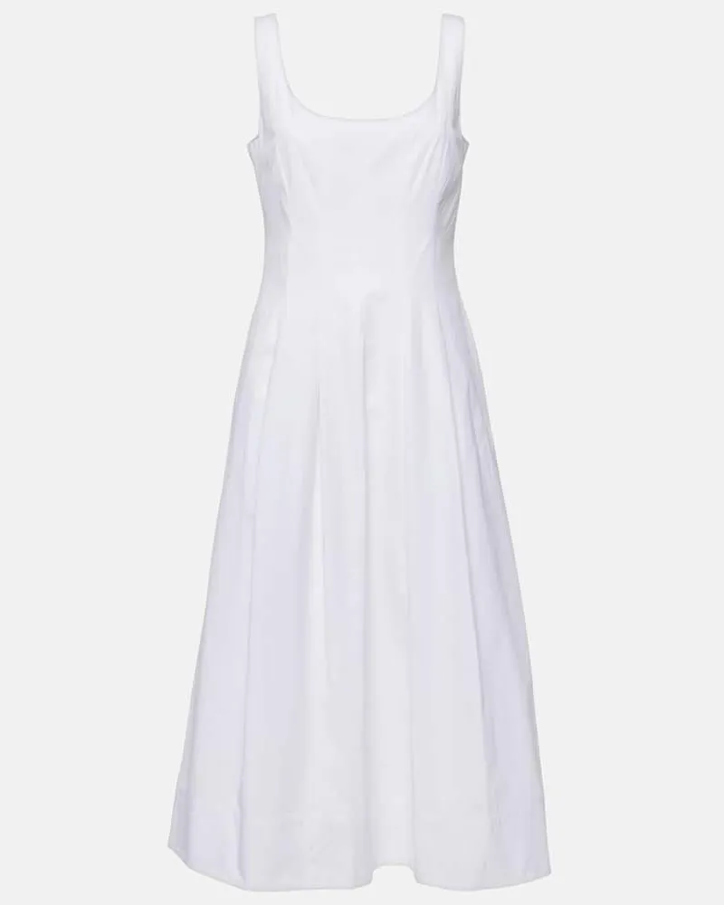 Proenza Schouler White Label Midikleid Shelby aus Baumwolle Weiß