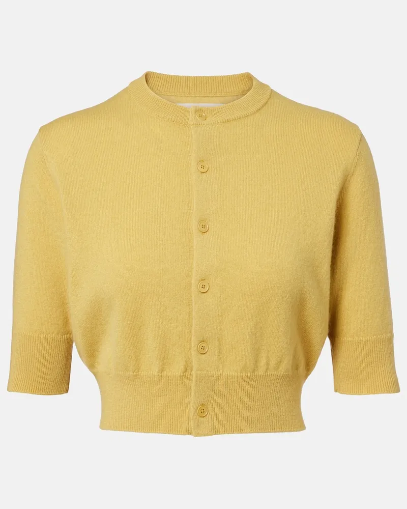 extreme cashmere Cardigan N°474 Super Little aus Kaschmir Gelb