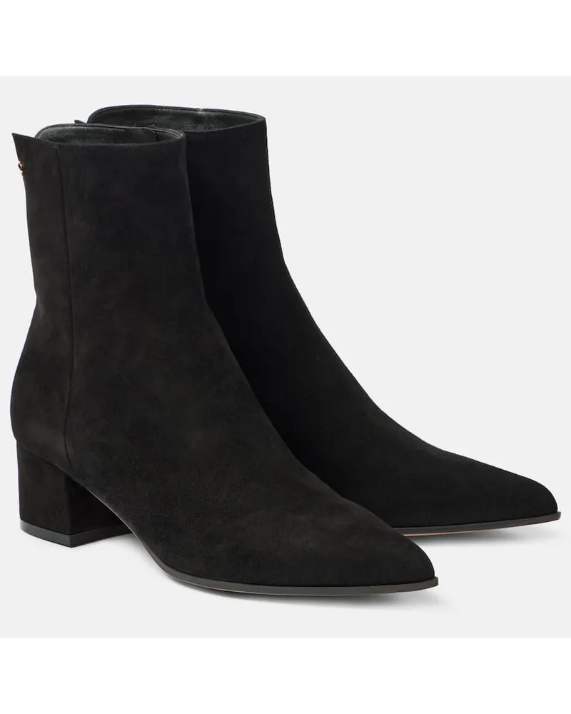 Gianvito Rossi Ankle Boots Lyell 45 aus Veloursleder Schwarz