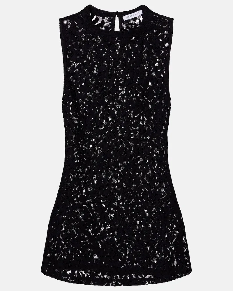 Veronica Beard Top Serenka aus Spitze Schwarz