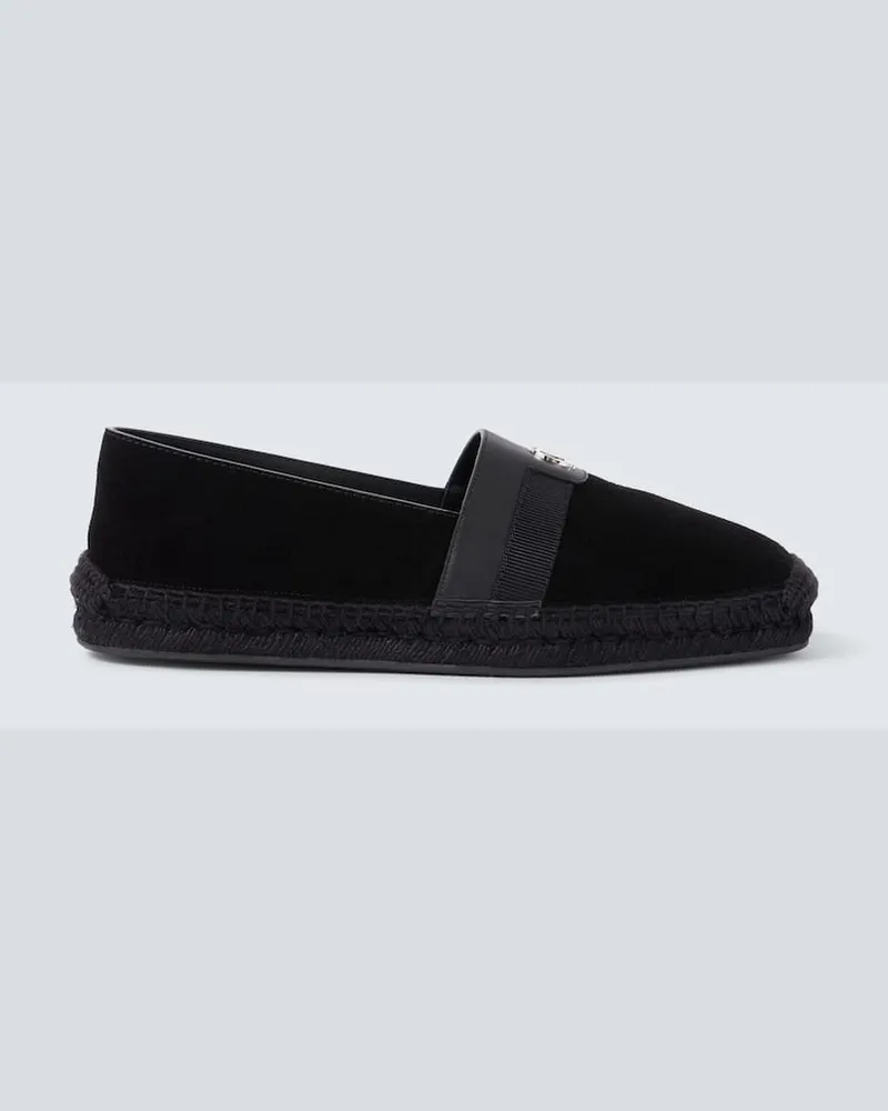 Christian Louboutin Espadrilles Alfarica aus Veloursleder Schwarz