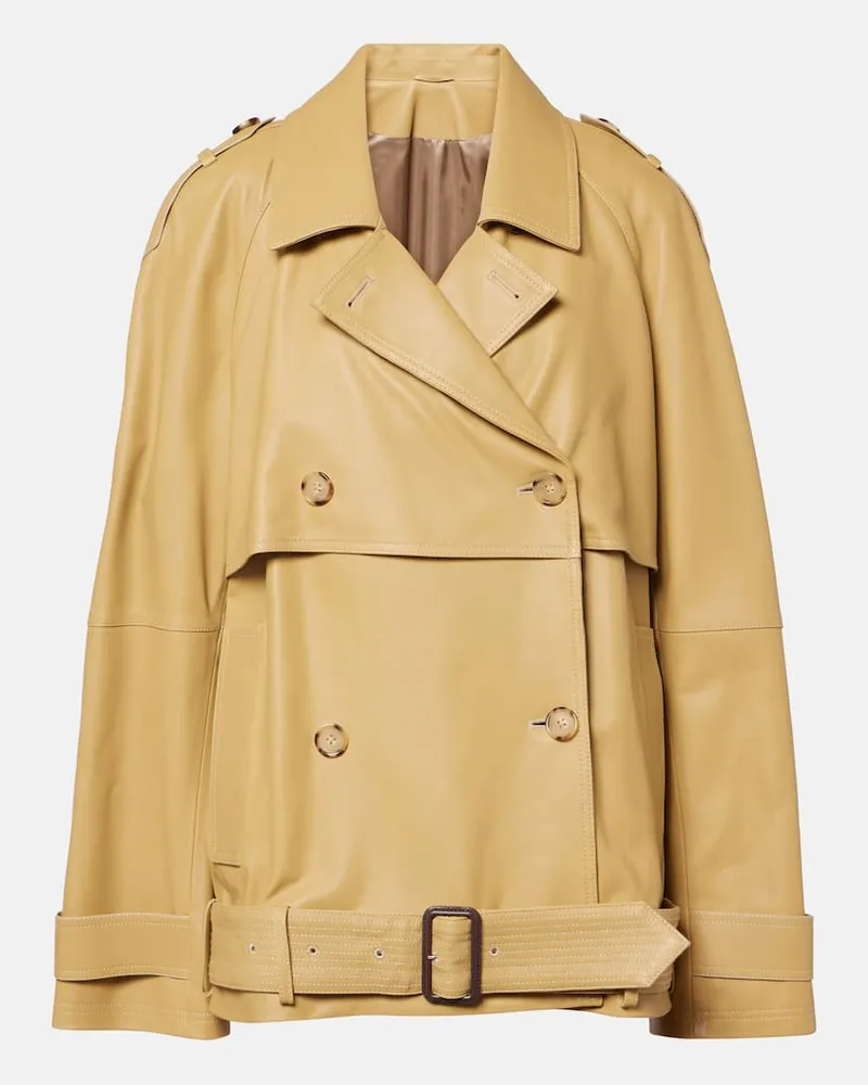 Totême Oversize-Jacke aus Leder Beige