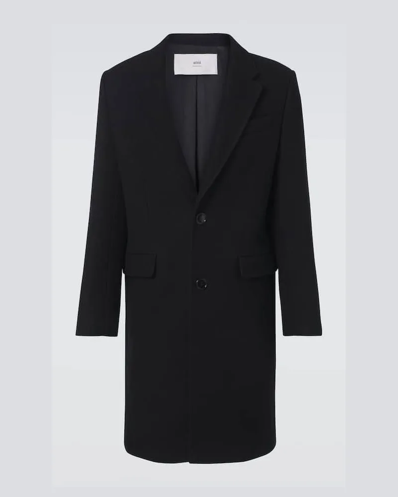 AMI Paris Mantel aus Wolle Schwarz