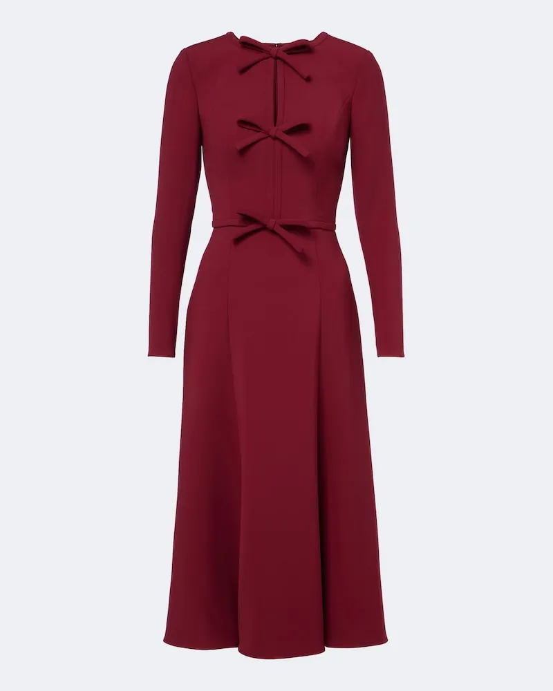 Carolina Herrera New York Midikleid aus Crêpe Burgunderrot