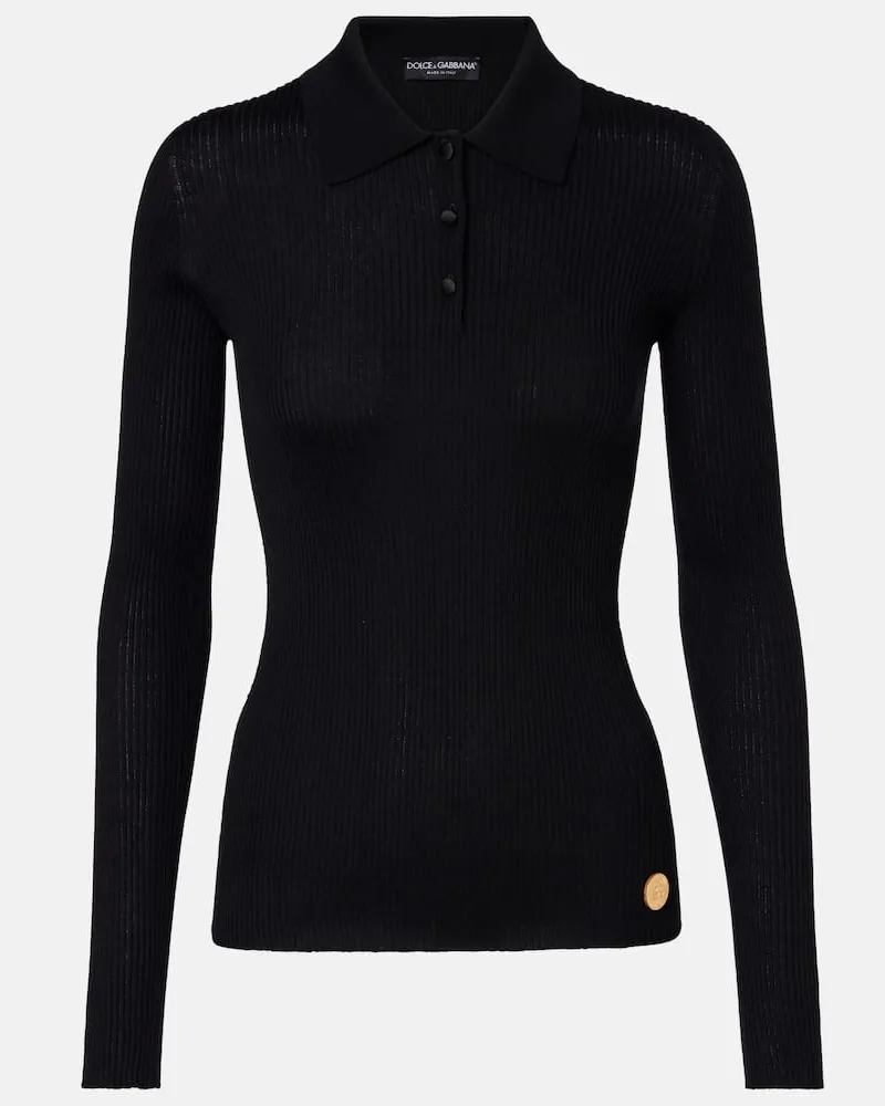 Dolce & Gabbana Polopullover aus Kaschmir Schwarz