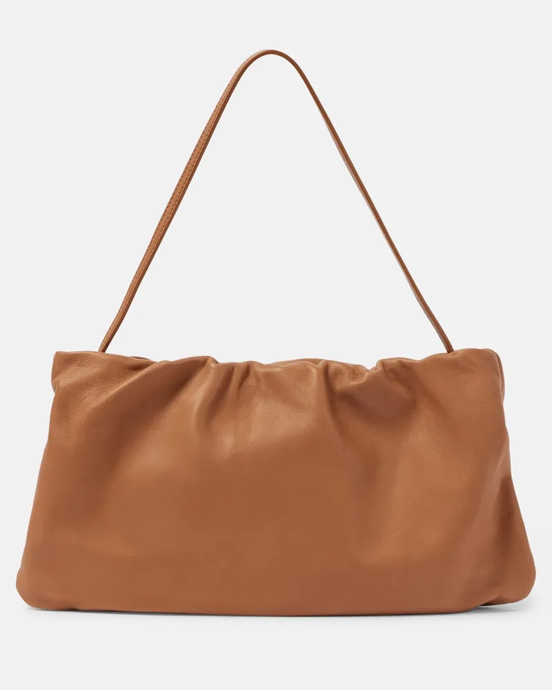 The Row Schultertasche Bourse XL aus Leder Braun