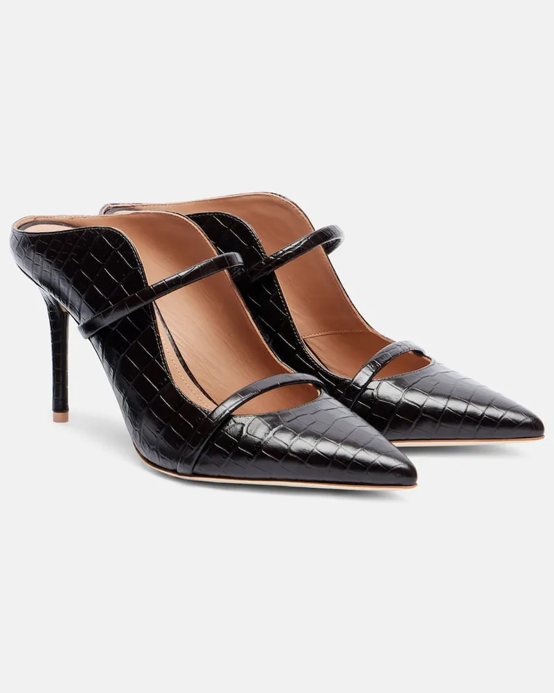 Malone Souliers Mules Maureen 85 aus Leder Schwarz