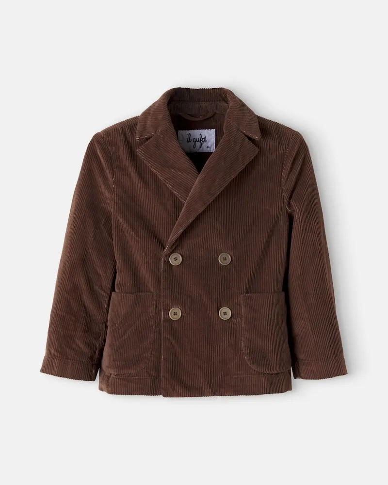Il Gufo Jacke aus Cord Braun