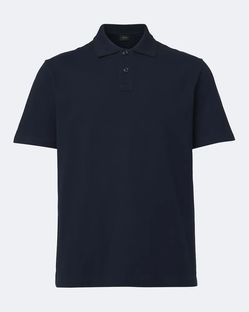 Brioni Poloshirt aus Baumwoll-Piqué Blau