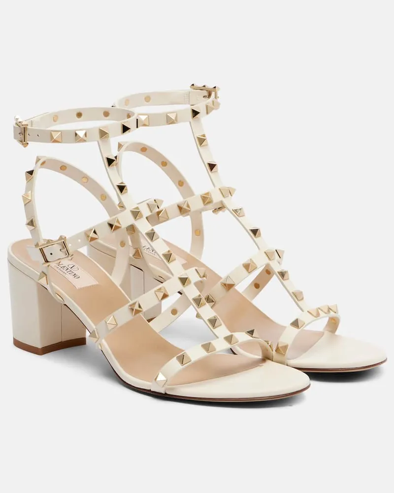 Valentino Garavani Sandalen Rockstud 60 aus Leder Weiß