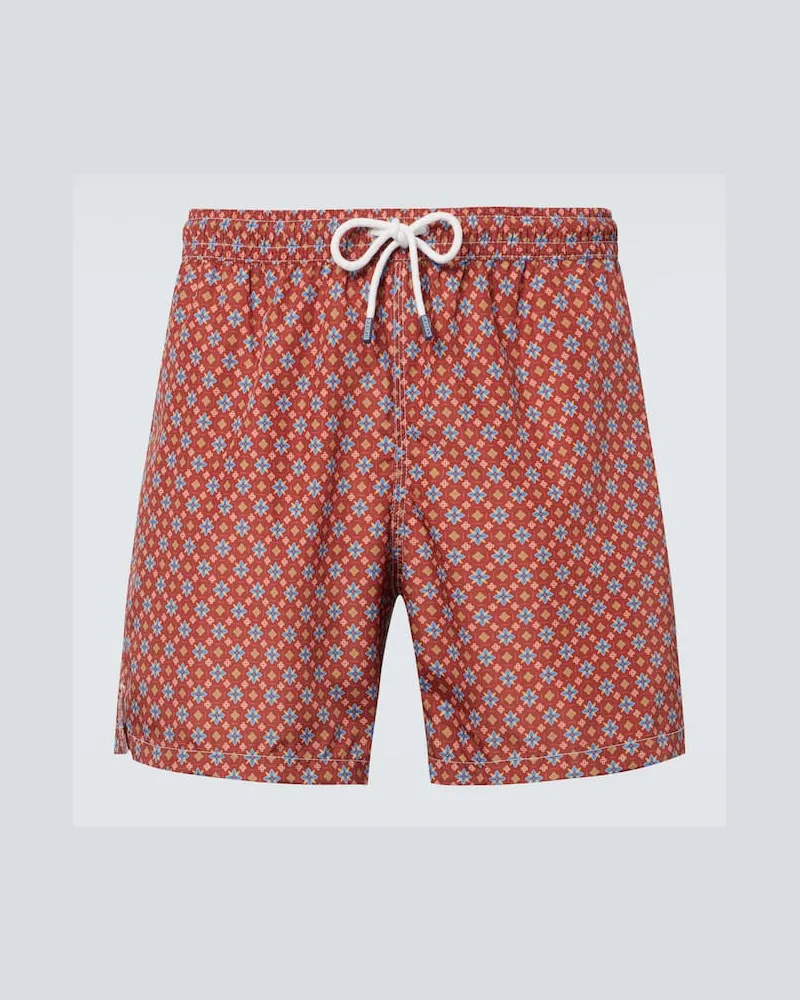 Fedeli Bedruckte Badeshorts Madeira Orange